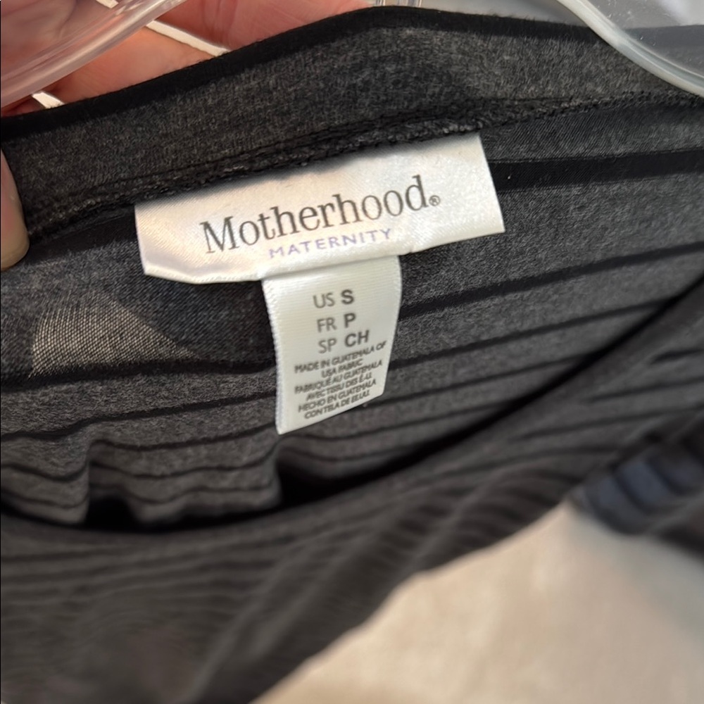 Striped Black and Gray Maternity Dress - Picture 4 of 4